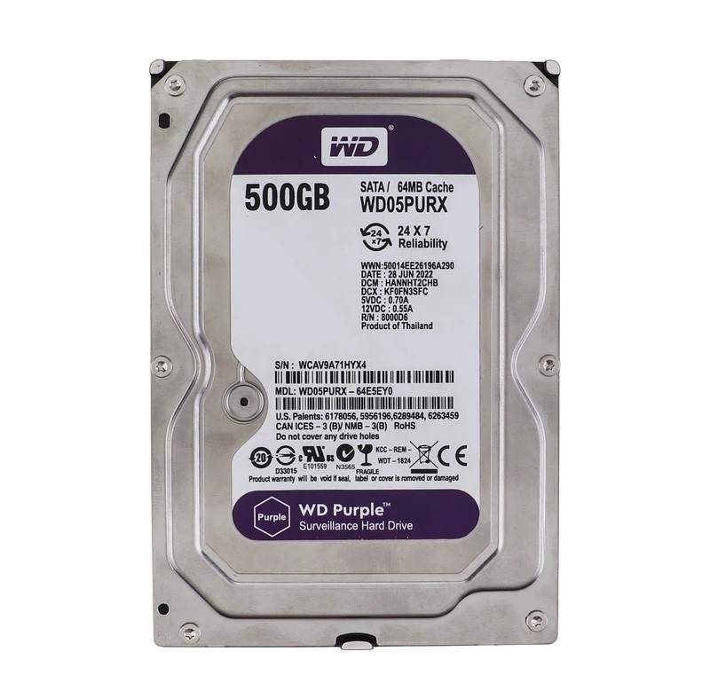 هارد دیسک اینترنال وسترن دیجیتال مدل Purple WD05PURX ظرفیت 500 گیگ